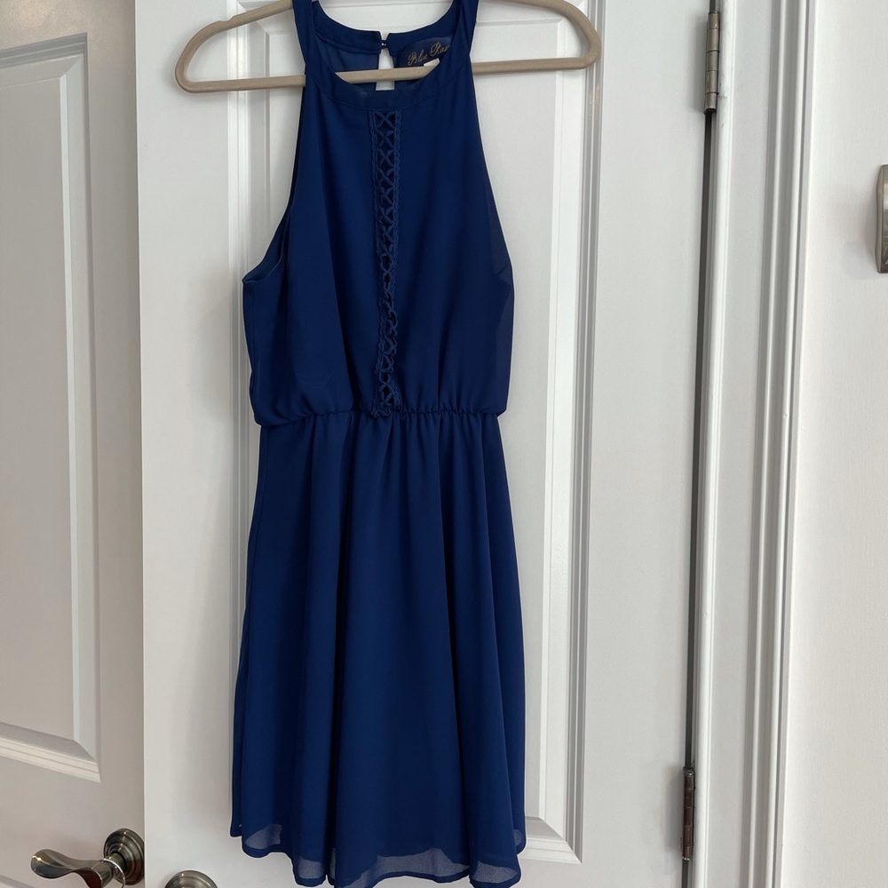 Navy blue mid length dress